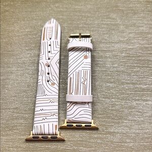 Apple Watch Band, Gold and White Print